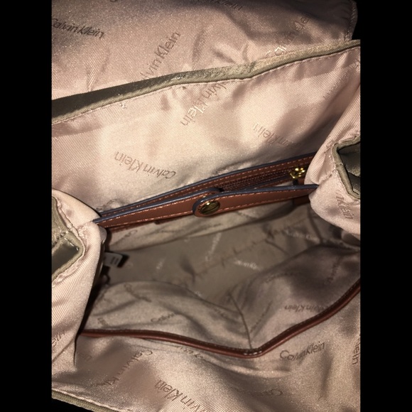 Calvin Klein Teodora Medium Backpack (Khaki) - Picture 3 of 5